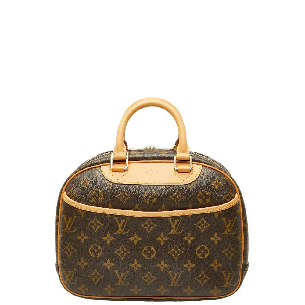 Louis Vuitton Monogram Trouville Handbag Brown Leather